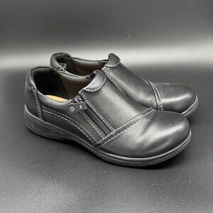 Clarks Black Carleigh Ray Leather Collection Sz 7W